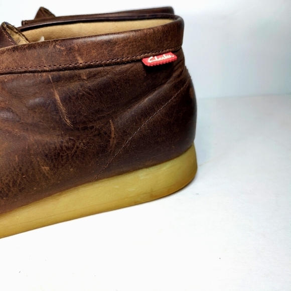 Clarks Stinson Hi  Brown Leather Chukka Brown Smooth Beeswax Men's Shoe Mens 11M - Picture 4 of 9